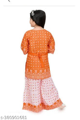 Stylish rayon Kurta Set for girls in Mariam dresses, printed net pattern with three-quarter sleeves